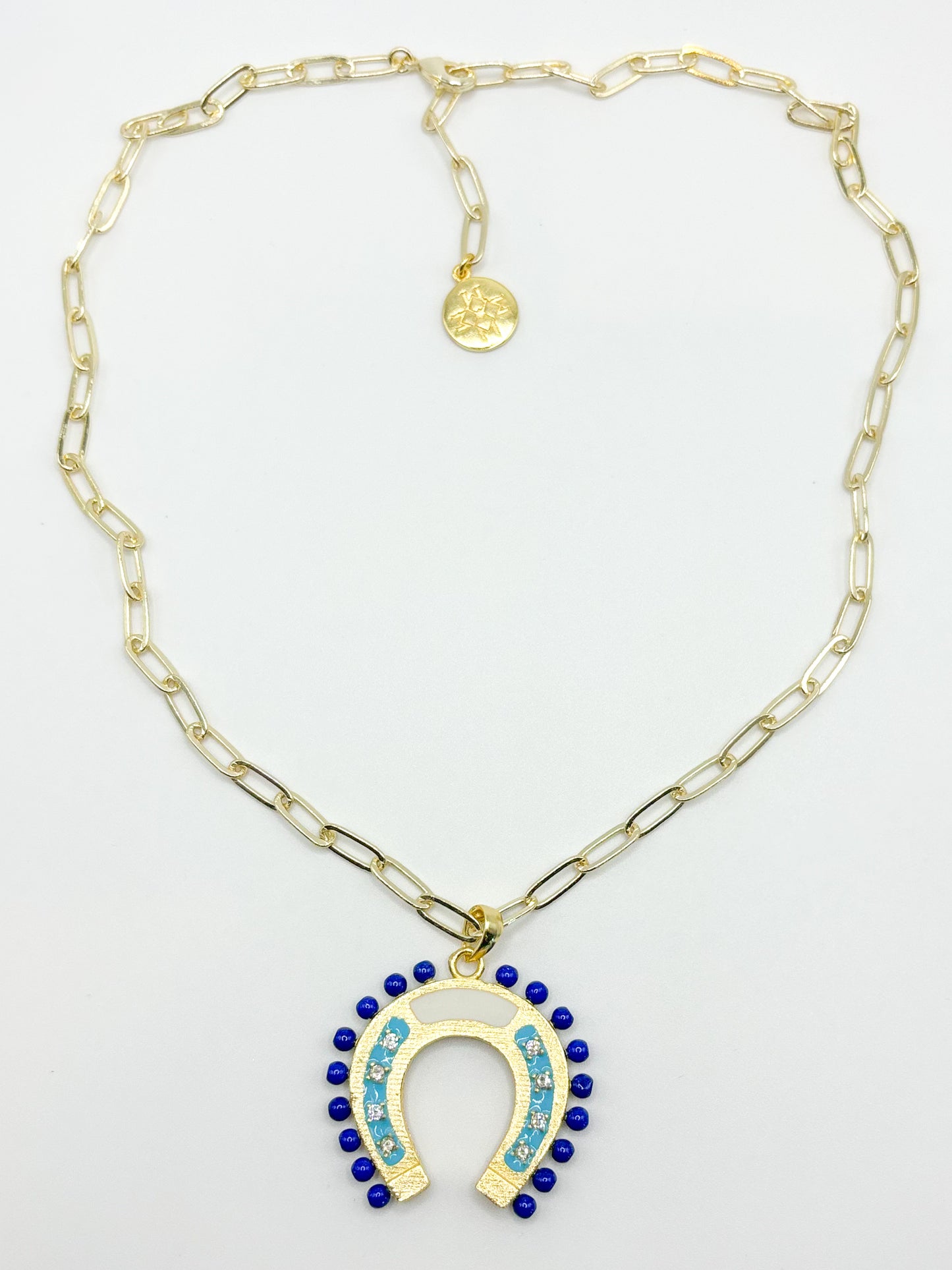 The Lucky Horseshoe Necklace - Blue Lapis