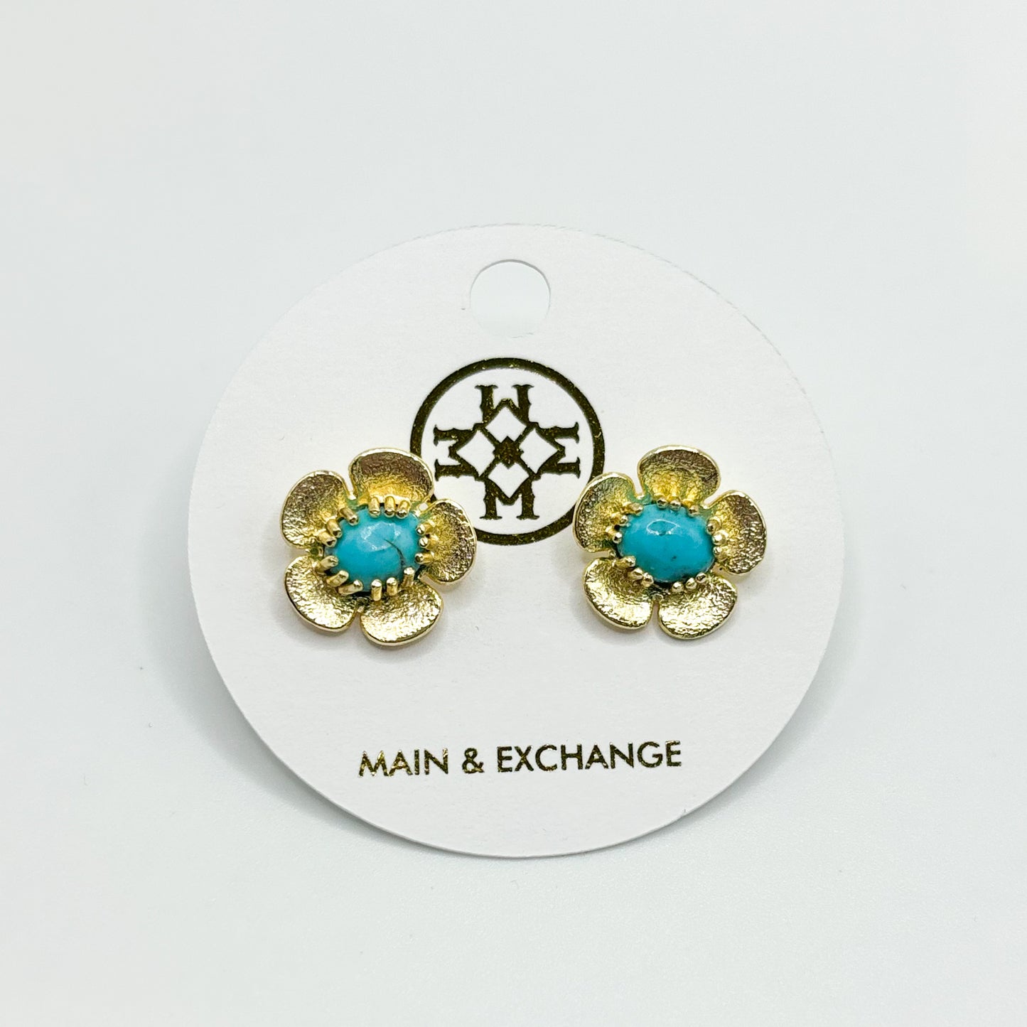 The Flower Stud Earring - Turquoise