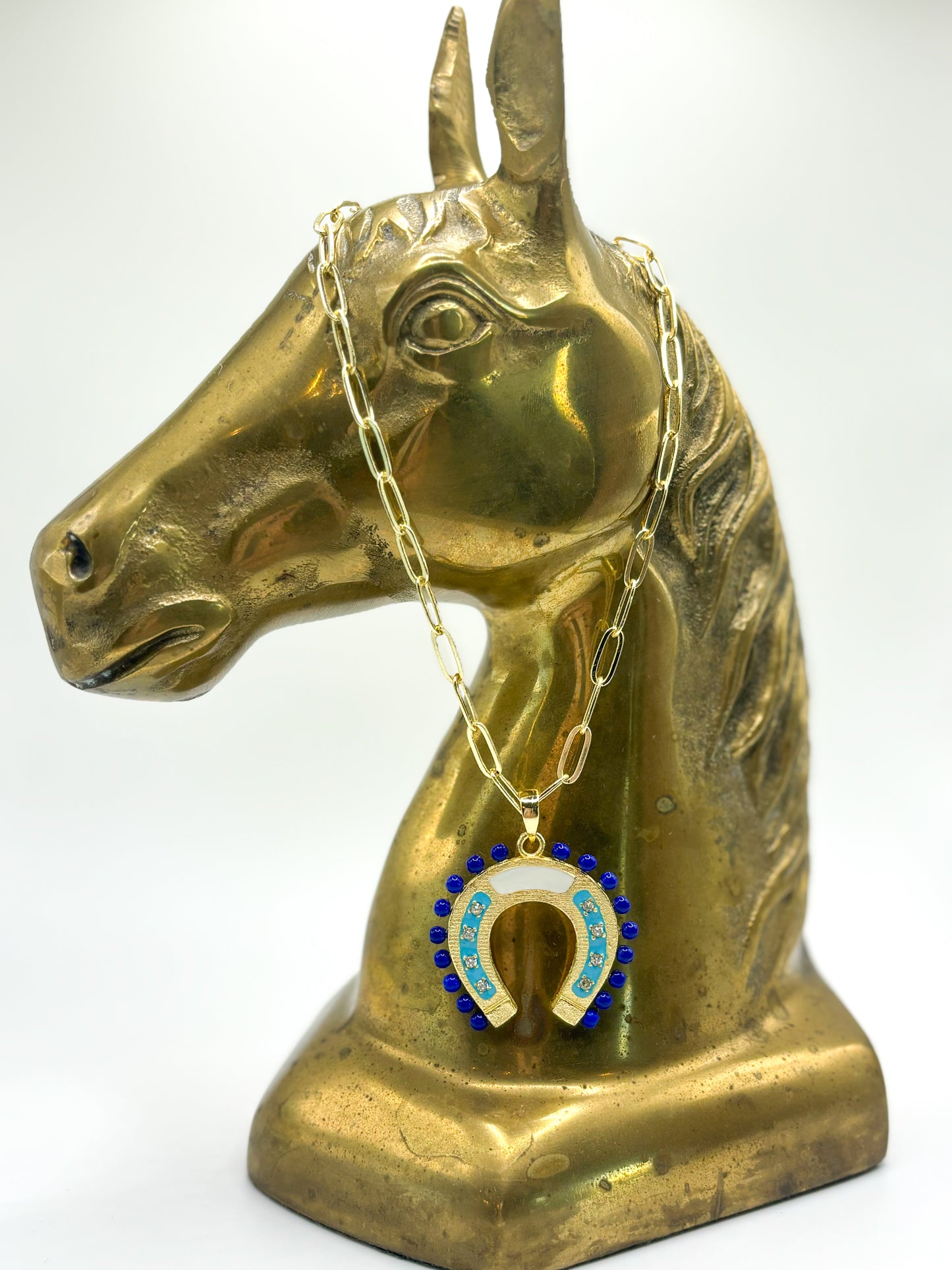The Lucky Horseshoe Necklace - Blue Lapis