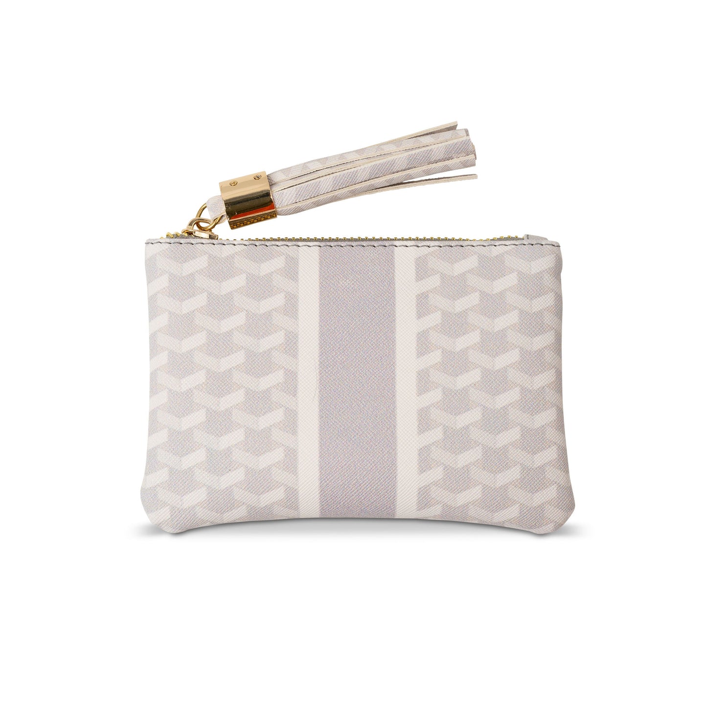 The Zipper Pouch - White/Grey