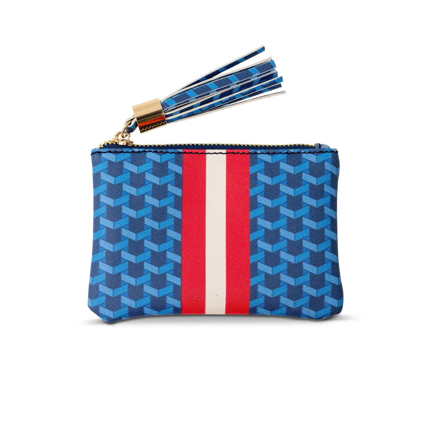 The Zipper Pouch - Blue/Red
