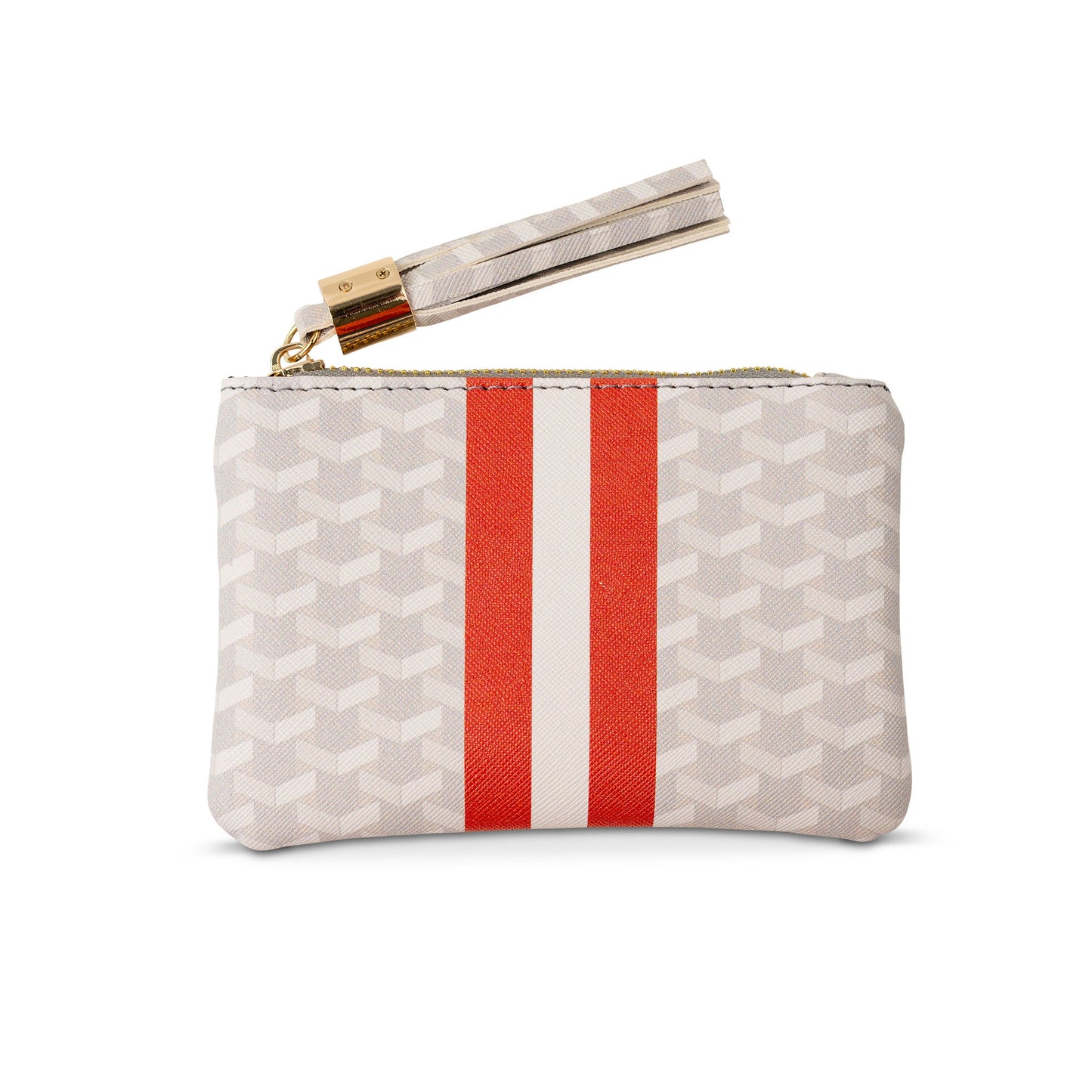The Zipper Pouch - White/Orange