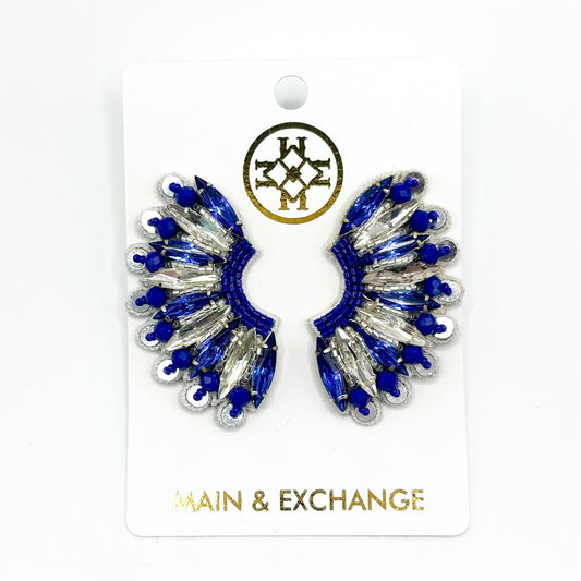 The Fan Girl Earring - Blue/Silver