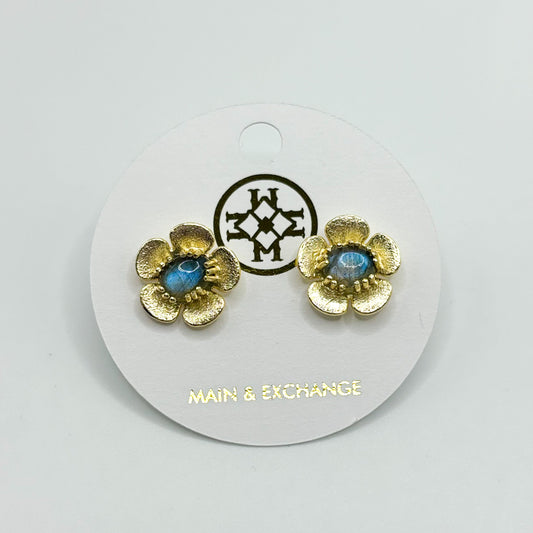 The Flower Stud Earring - Labradorite
