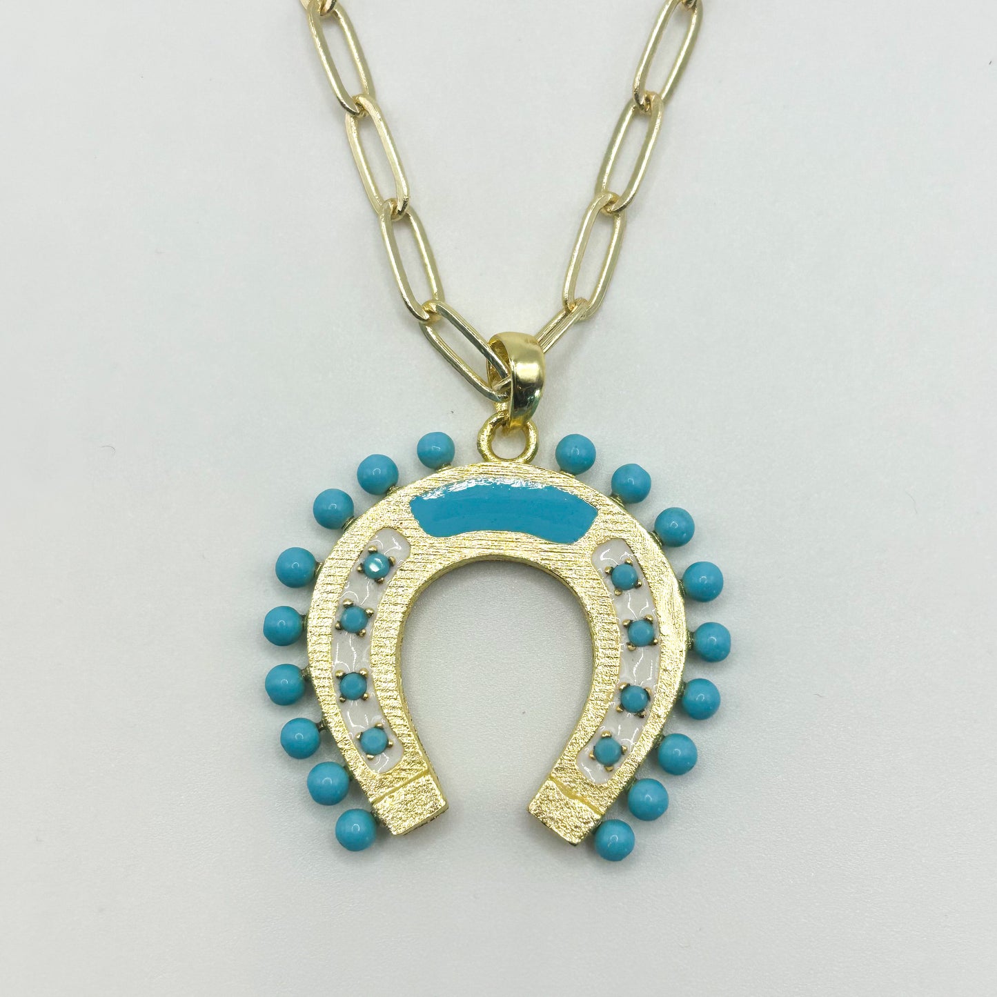 The Lucky Horseshoe Necklace - Turquoise