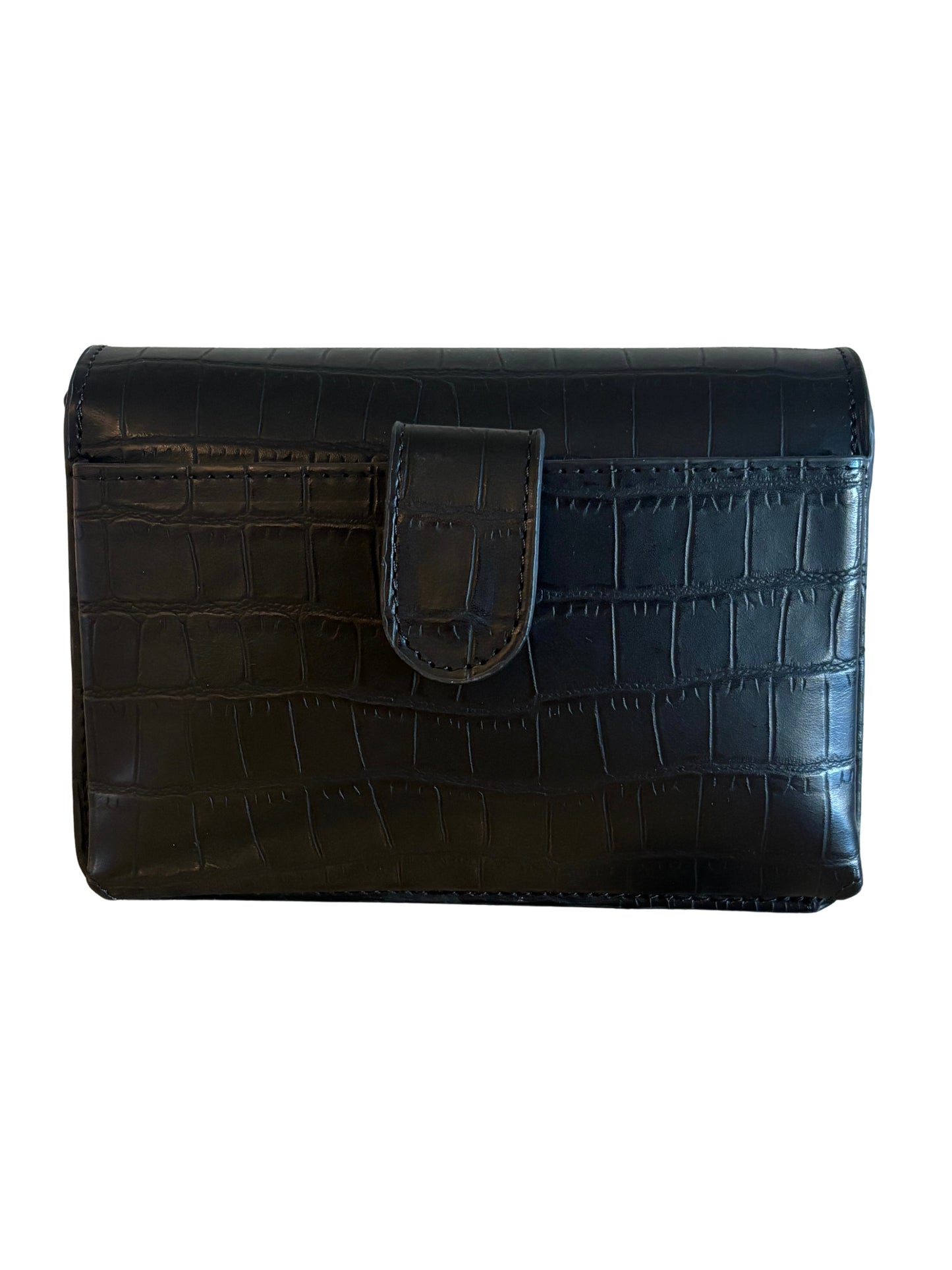 Black Luxe Croc Crossbody