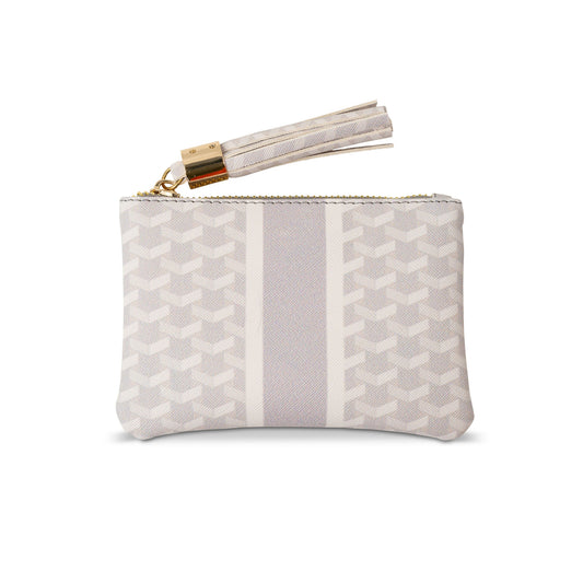 White/Grey Coin Clutch