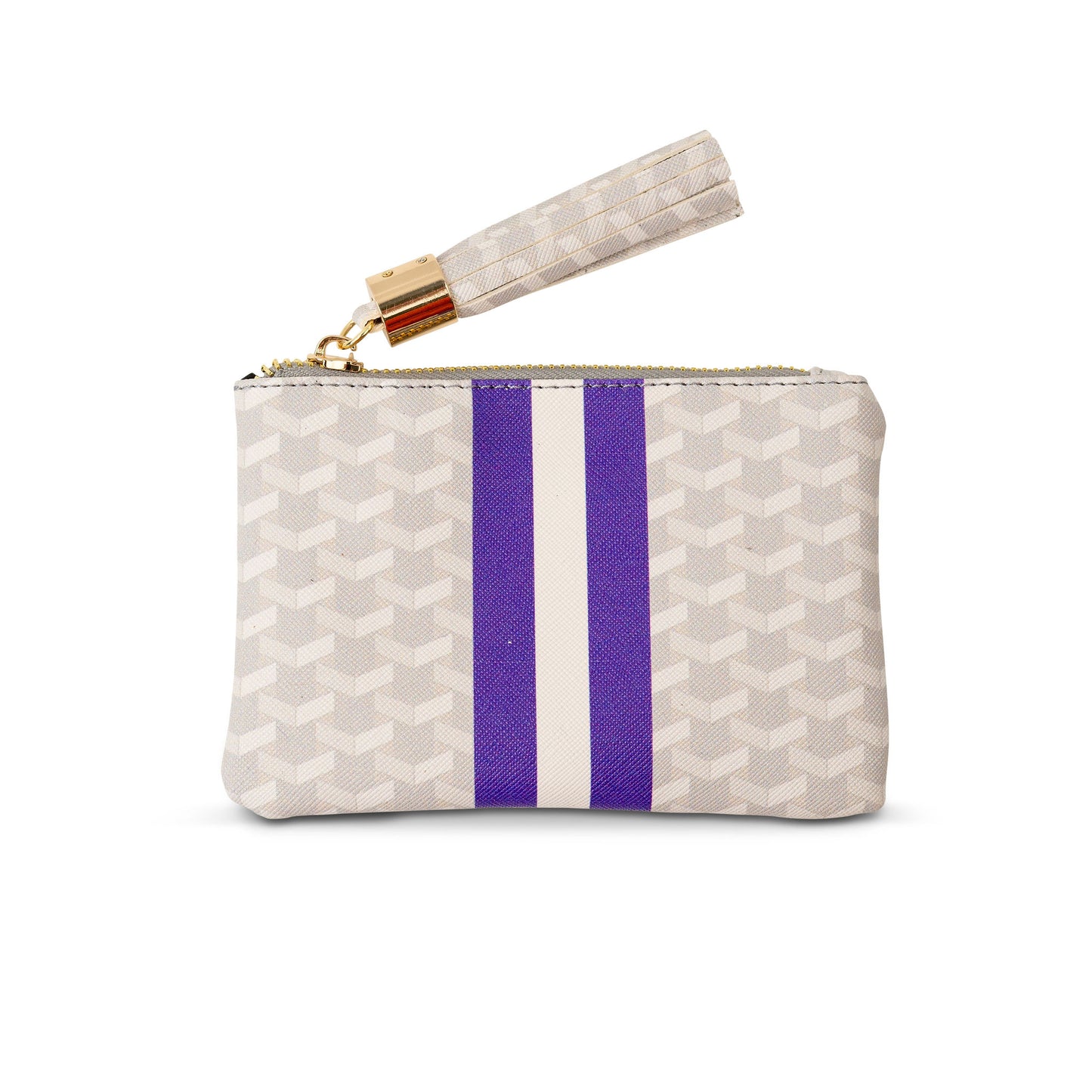 The Zipper Pouch - White/Purple