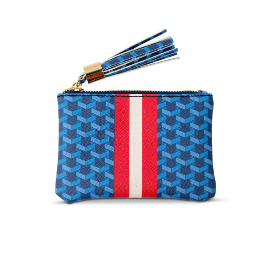 The Zipper Pouch - Blue/Red