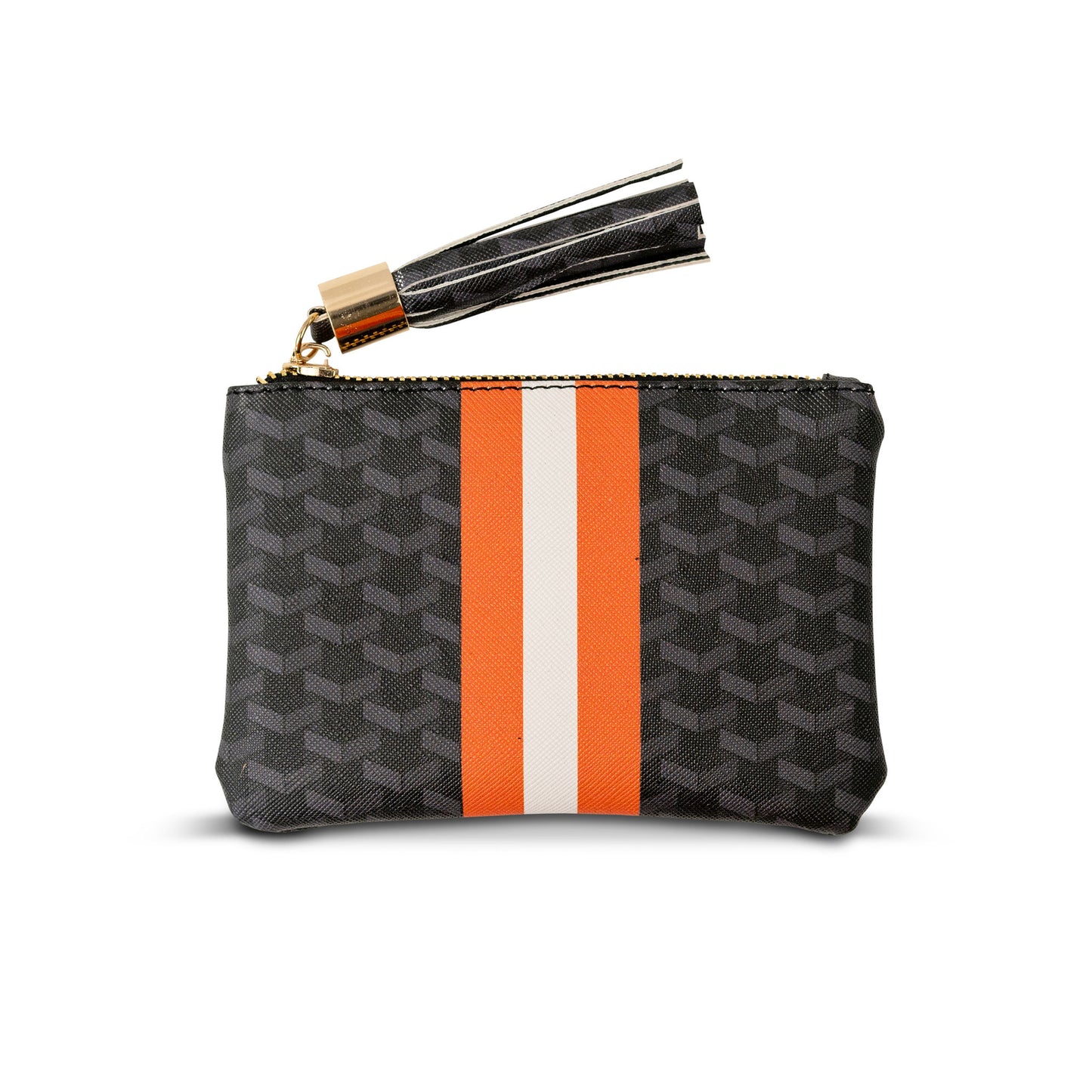 The Zipper Pouch - Black/Orange