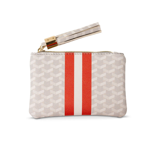 The Zipper Pouch - White/Orange