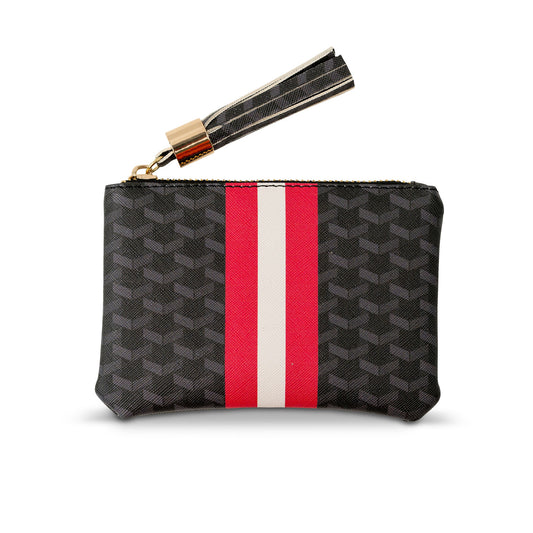 The Zipper Pouch - Black/Red