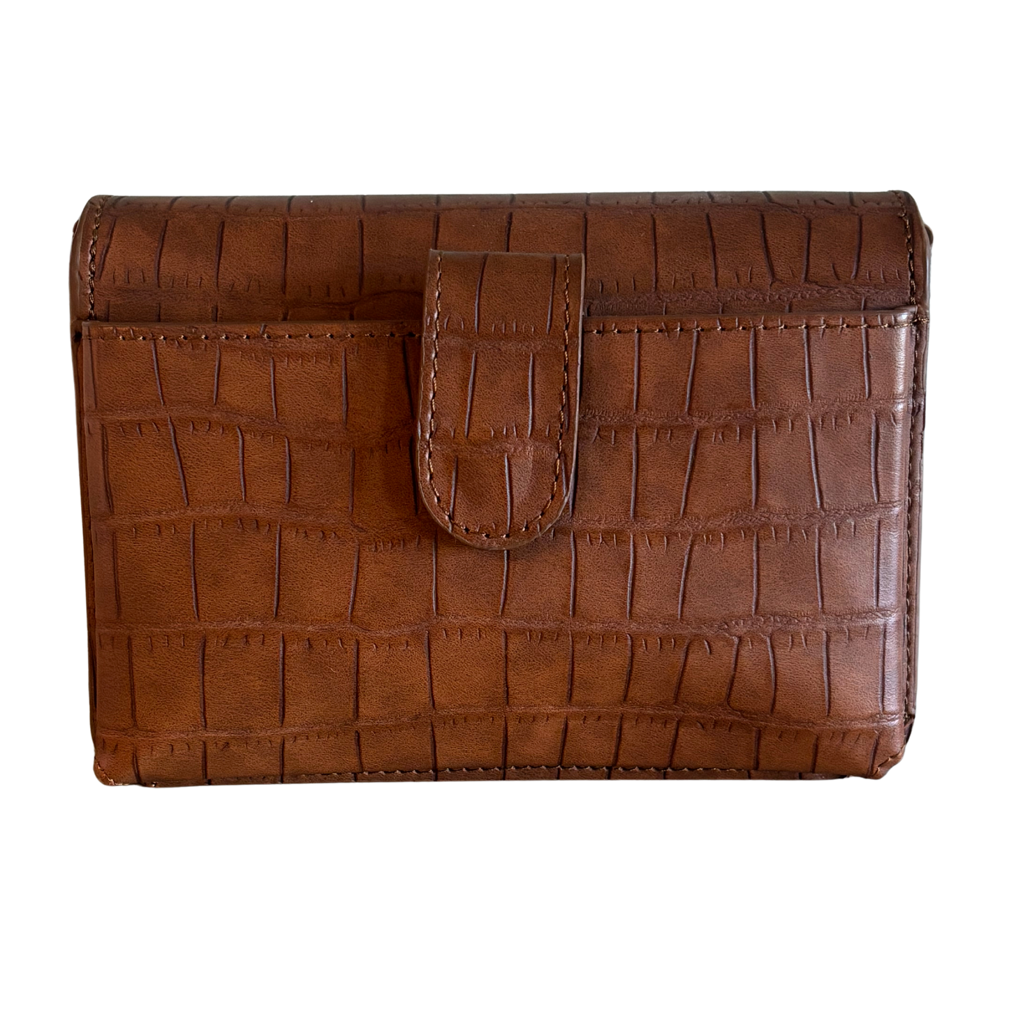 Brown Luxe Croc Crossbody