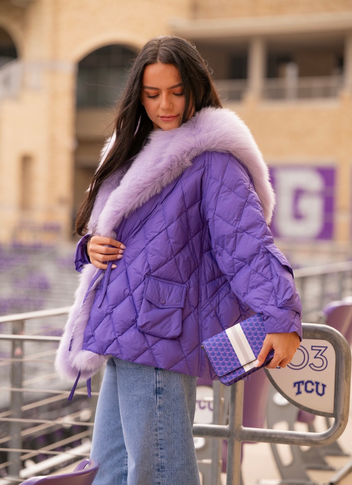 Purple Game Day Stadium Bag